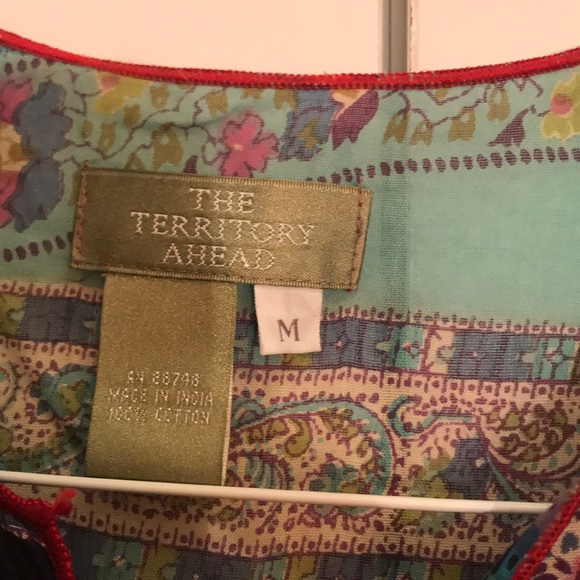 Blue Purple pattern blouse - Picture 2 of 6